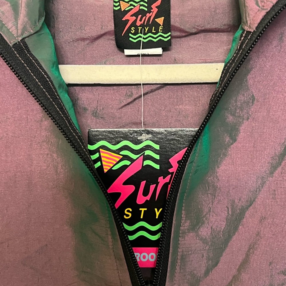 🌈 Surf Style NWT Multicolor Windbreaker Jacket Size Small - Picture 5 of 10